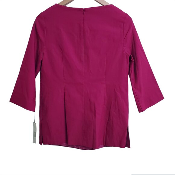 Estelle and Finn Womens Tunic Top Size 2 Magenta 3/4 Sleeve Stretch Lined - Picture 4 of 15